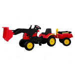 Veľký traktor Herman s prívesom a pedálmi 165 cm - červený